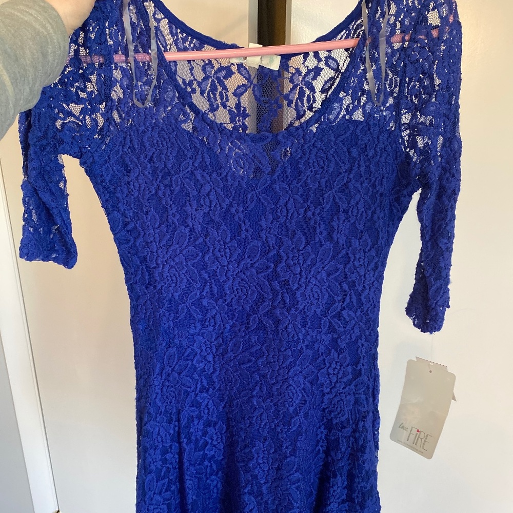 Blue lace dress